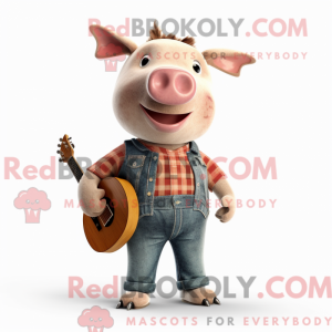 Tan Pig-maskotdraktfigur...