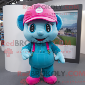 Turkis Pink maskot kostume...