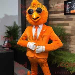 Orange Hens mascottekostuum...