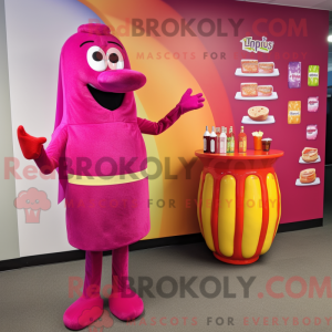 Magenta Hot Dog mascot...