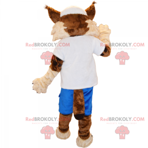 Mascote Lynx em roupas esportivas - Redbrokoly.com