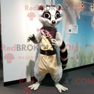 Cream Civet maskot kostume...