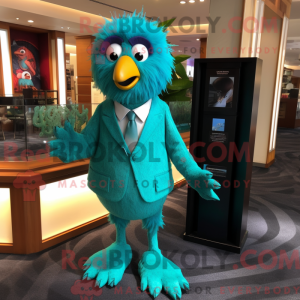 Turkis Kiwi maskot kostume...