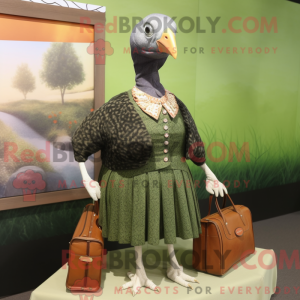 Olive Guinea Fowl mascot...