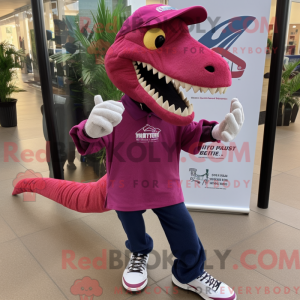 Magenta Allosaurus maskot...