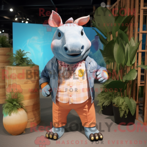Peach Rhinoceros mascot...