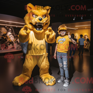 Gold Werewolf mascot...