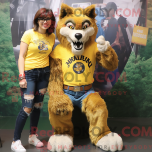 Gold Werewolf mascot...