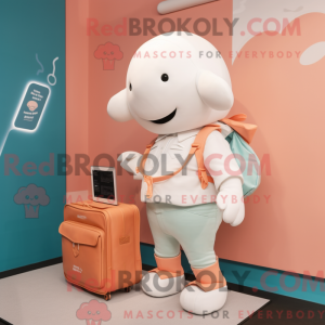 Peach Beluga Whale mascot...
