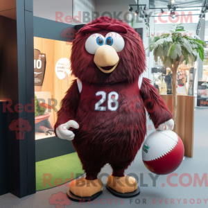 Maroon Kiwi mascot costume...