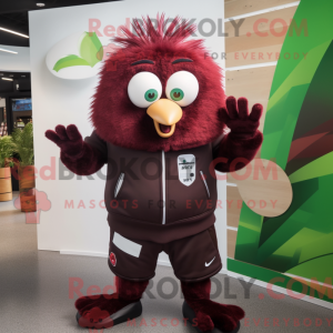 Maroon Kiwi mascot costume...