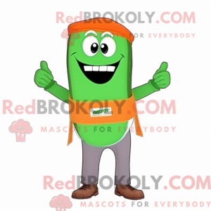 Maskotdraktfigur i oransje...