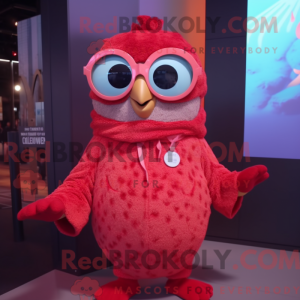 Rode Uil mascotte kostuum...