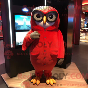 Maskotdraktfigura Red Owl z...