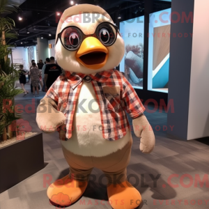 Beige Penguin maskot...