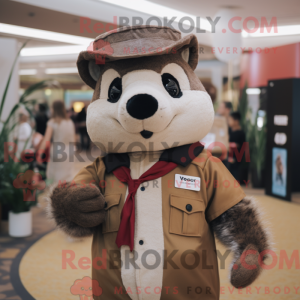 Brun Grævling maskot...