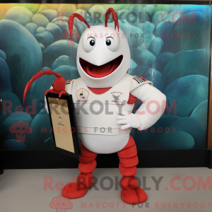 Hvid hummer maskot kostume...