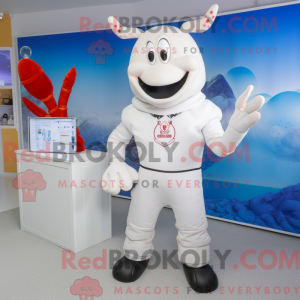 Hvid hummer maskot kostume...