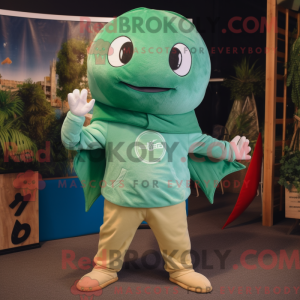 Grøn Stingray maskot...