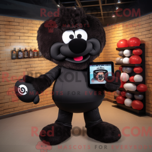 Sorte kødboller maskot...