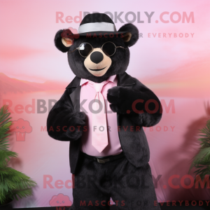 Pink brillebjørn maskot...