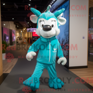 Turkis Cow-maskotdraktfigur...