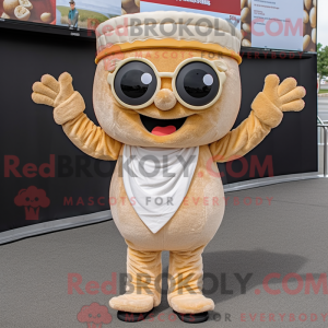 Tan Pop Corn maskot kostume...
