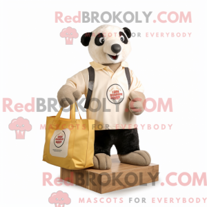 Cream Badger mascot costume...