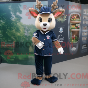 Maskotdraktfigura Navy Deer...