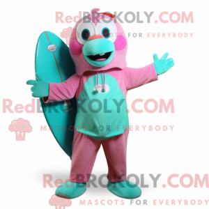 Turkis Pink maskot kostume...