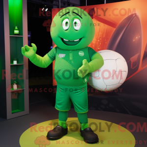 Grøn Rugby Ball maskot...