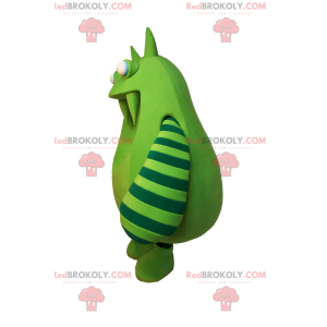 Grøn monster maskot med striber på armene - Redbrokoly.com