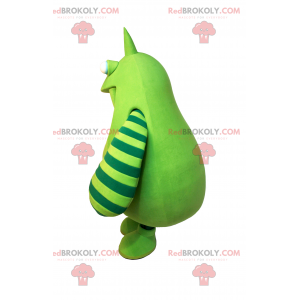 Mascotte de monstre vert avec rayures aux bras - Redbrokoly.com
