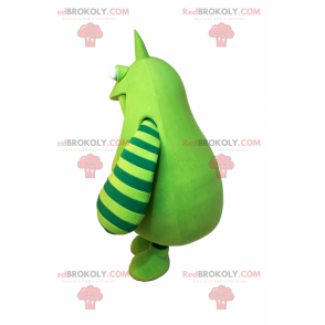 Grøn monster maskot med striber på armene - Redbrokoly.com