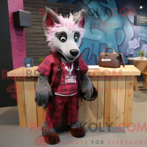 Magenta Hyene maskot...
