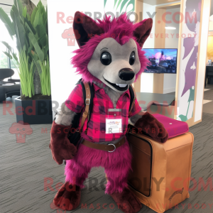 Magenta Hyene maskot...