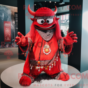 Demon maskot kostyme...