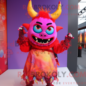 Demon maskot kostyme...