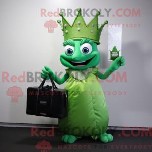 Zielony dronning maskot...