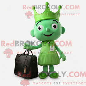 Zielony dronning maskot...