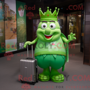 Grønn dronning maskot drakt...