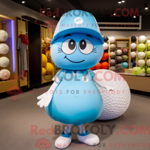 Sky Blue Golf Ball maskot...
