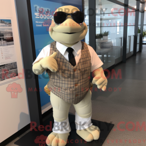 Cream Turtle maskot drakt...