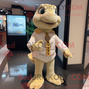 Cream Turtle maskot drakt...