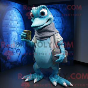 Cyan Python mascot costume...