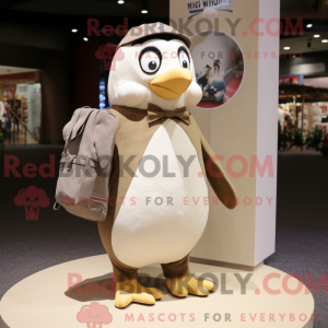 Beige Penguin maskot...