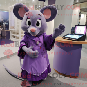 Paarse muis mascottekostuum...