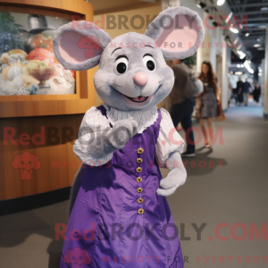 Paarse muis mascottekostuum...