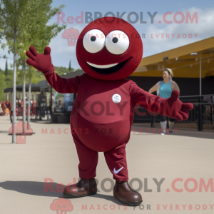 Maroon Petanque Ball maskot...