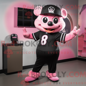 Schwarz-rosa Maskottchen...